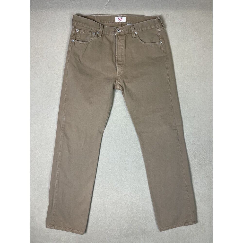 Levis 501 XX Jeans Men 36x34 Brown Straight Mid Rise Casual Workwear Denim Adult